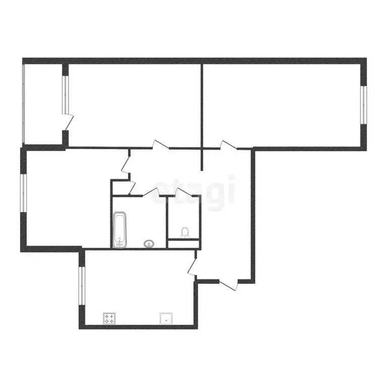 3-комнатная квартира: Белгород, улица Губкина, 31 (59.9 м) - Фото 1