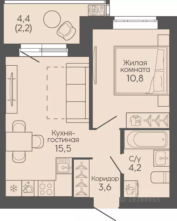 1-к кв. Волгоградская область, Волгоград Трехгорная ул., 27 (36.3 м) - Фото 1