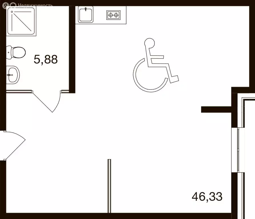 1-комнатная квартира: посёлок городского типа Новоивановское, Западная ... - Фото 1