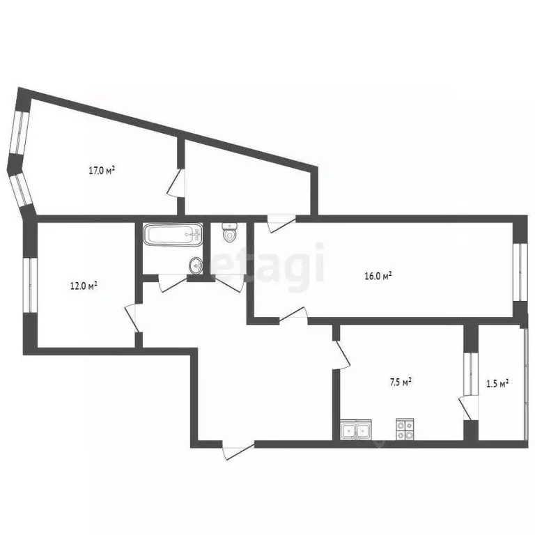 3-к кв. Псковская область, Псков Рижский просп., 68 (81.5 м) - Фото 2