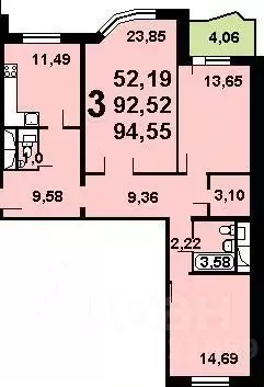 3-к кв. Москва Нагатинская наб., 10к3 (93.0 м) - Фото 1