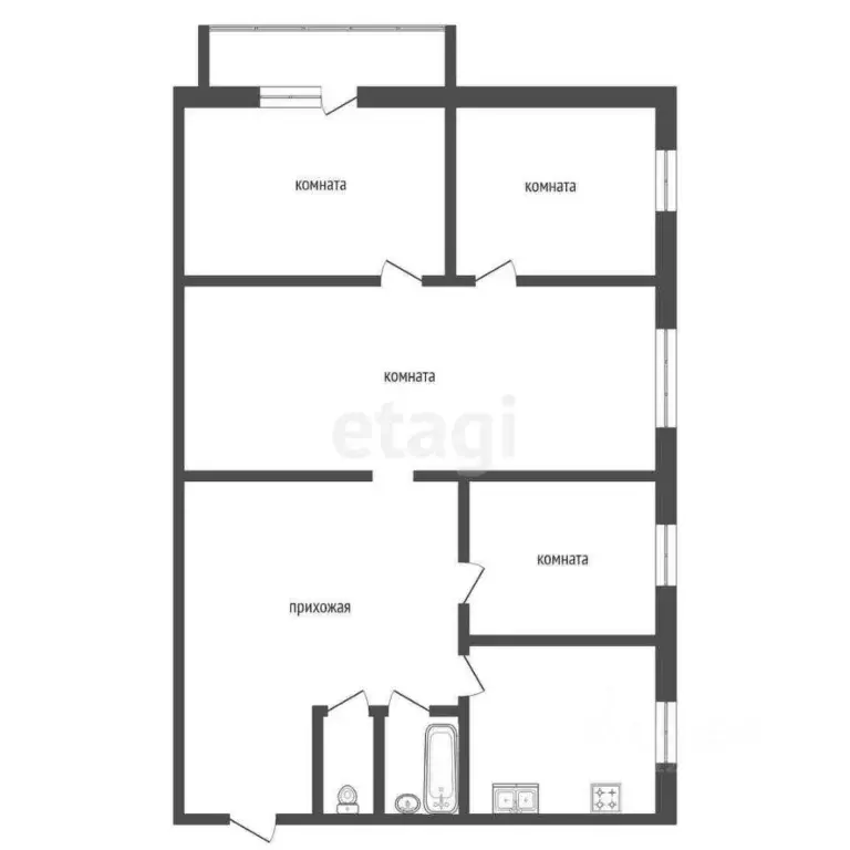 4-к кв. Калужская область, Балабаново Боровский район, ул. ... - Фото 2