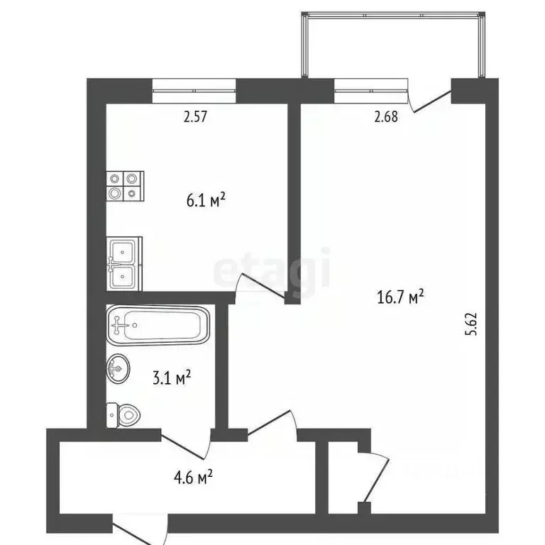 1-к кв. Пермский край, Нытвенский муниципальный округ, Уральский рп ... - Фото 2