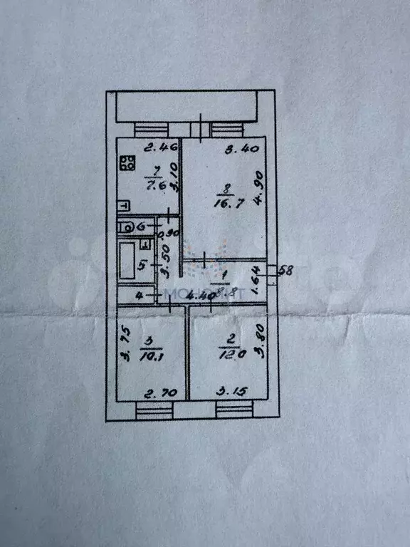 3-к. квартира, 60 м, 5/5 эт. - Фото 0