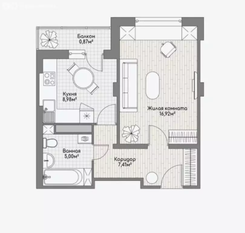 1-комнатная квартира: Ярославль, Брагинская улица, 18к4 (39 м) - Фото 0