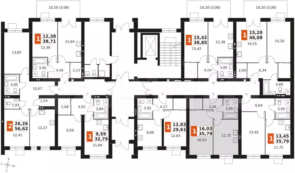 1-к. квартира, 35,8 м, 1/3 эт. - Фото 1