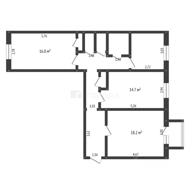 3-к кв. Кемеровская область, Новокузнецк ул. Челюскина, 37 (77.9 м) - Фото 2