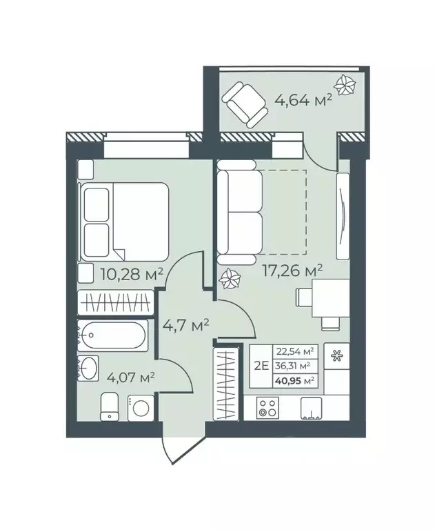 2-к кв. Тульская область, Узловая  (40.95 м) - Фото 0