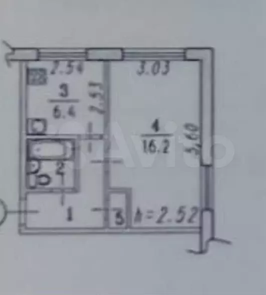 1-к. квартира, 30,7 м, 1/5 эт. - Фото 0