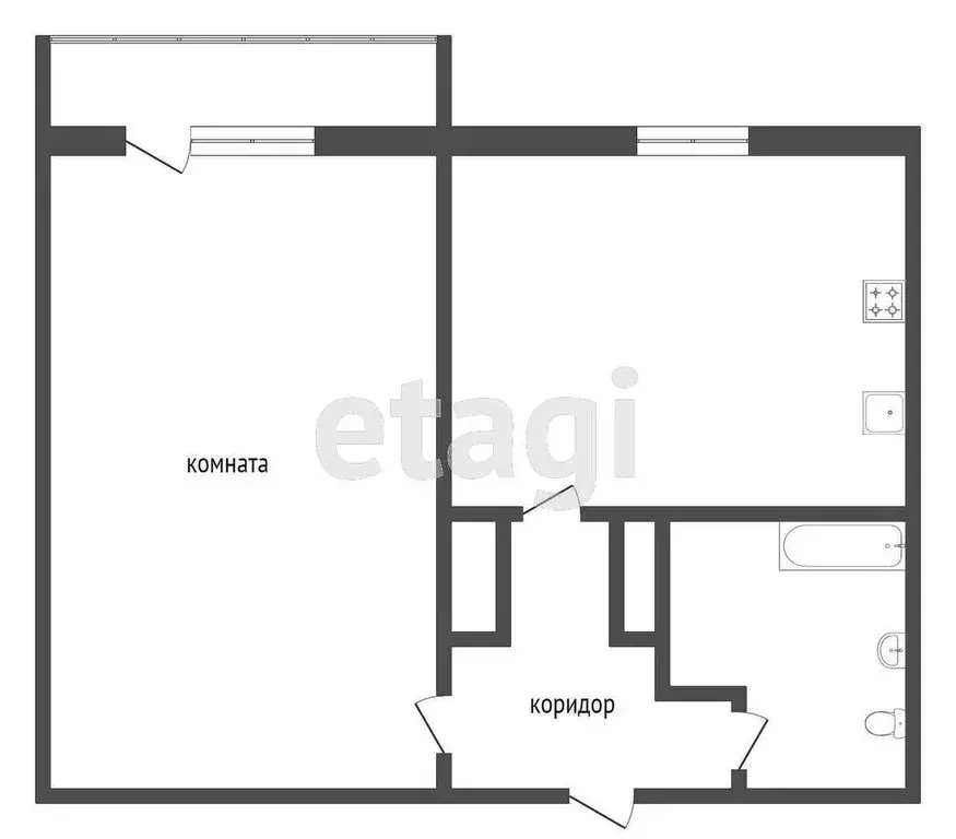 1-комнатная квартира: Омск, микрорайон Парковый, улица Фугенфирова, 2 ... - Фото 1