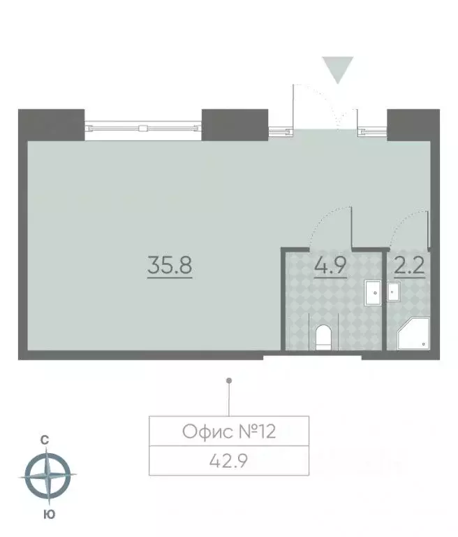 Помещение свободного назначения в Москва Вейв жилой комплекс, 2 (44 м) - Фото 1