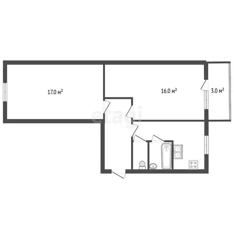2-комнатная квартира: Отрадное, Лесная улица, 2 (47.3 м) - Фото 1
