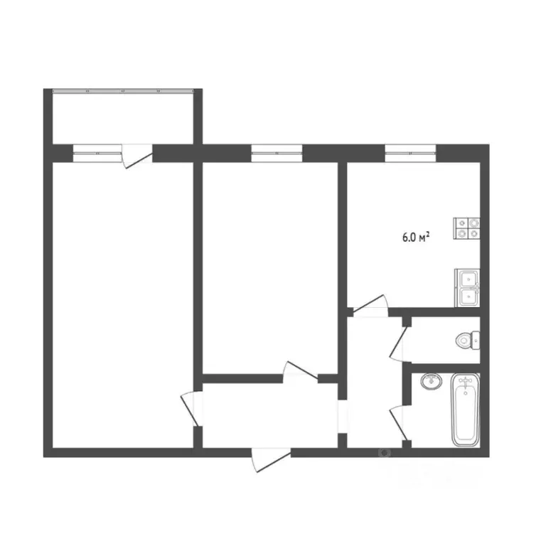 2-к кв. Тюменская область, Тюмень ул. Мира, 2в (45.4 м) - Фото 2