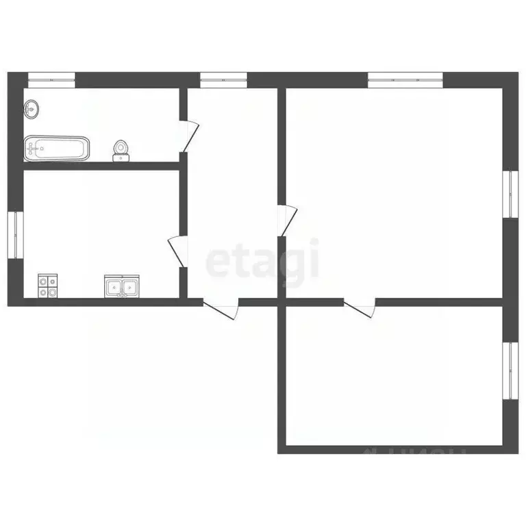 2-к кв. Татарстан, Лениногорск ул. Дружбы Народов, 4 (40.7 м) - Фото 0
