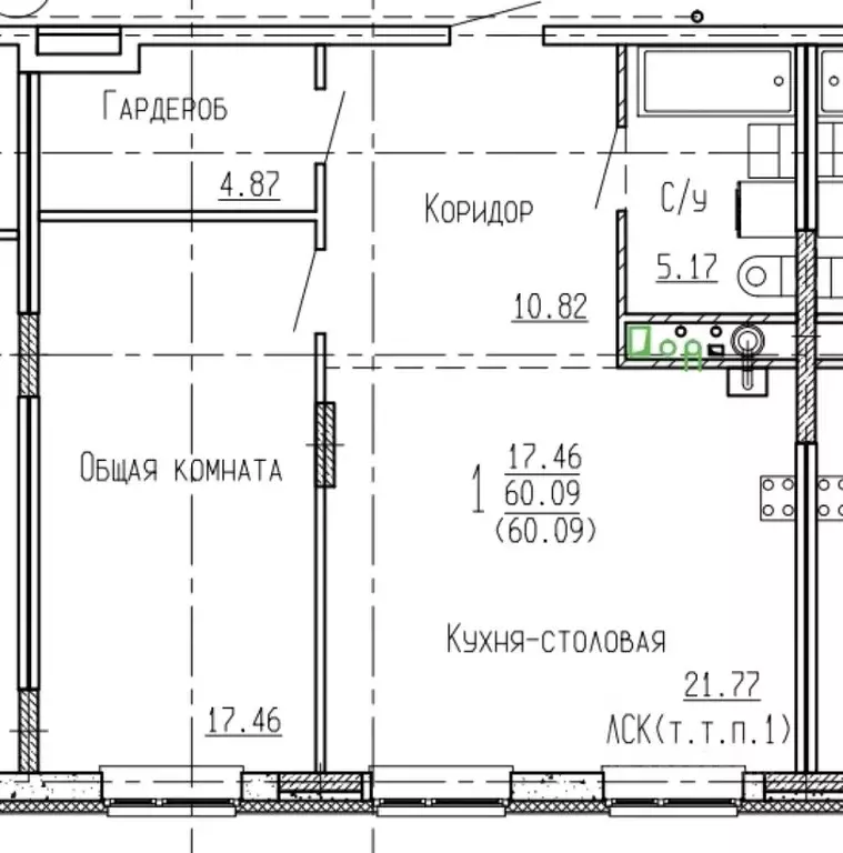 1-к кв. Воронежская область, Воронеж ул. Сергея Лазо (60.09 м) - Фото 0