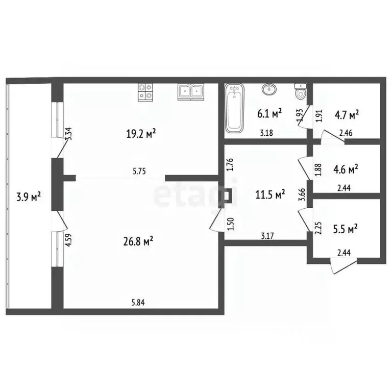 2-к кв. Краснодарский край, Анапа ул. Шевченко, 73Б (72.9 м) - Фото 2