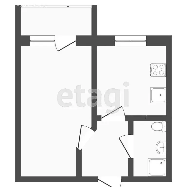 1-комнатная квартира: Улан-Удэ, улица Трубачеева, 146В (30.3 м) - Фото 0