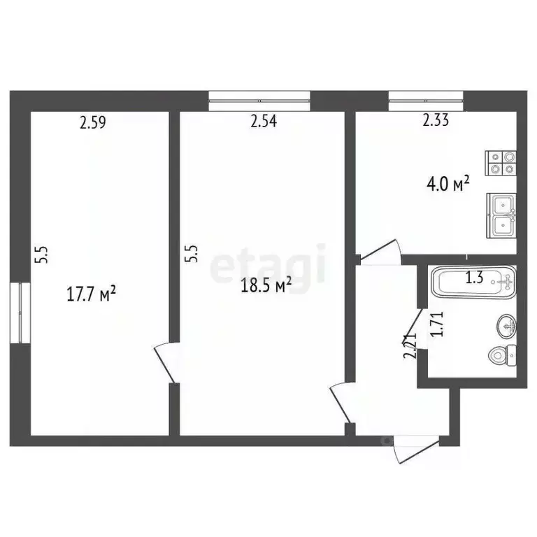 2-к кв. Мордовия, Саранск ул. Полежаева, 161 (40.4 м) - Фото 2