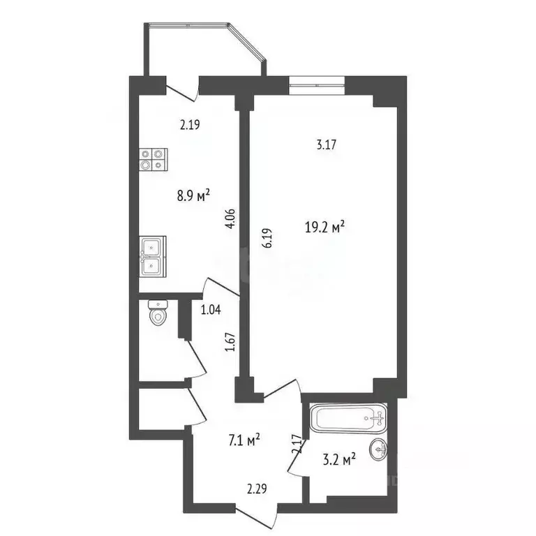 1-к кв. Ямало-Ненецкий АО, Новый Уренгой Сибирская ул., 85 (40.6 м) - Фото 1