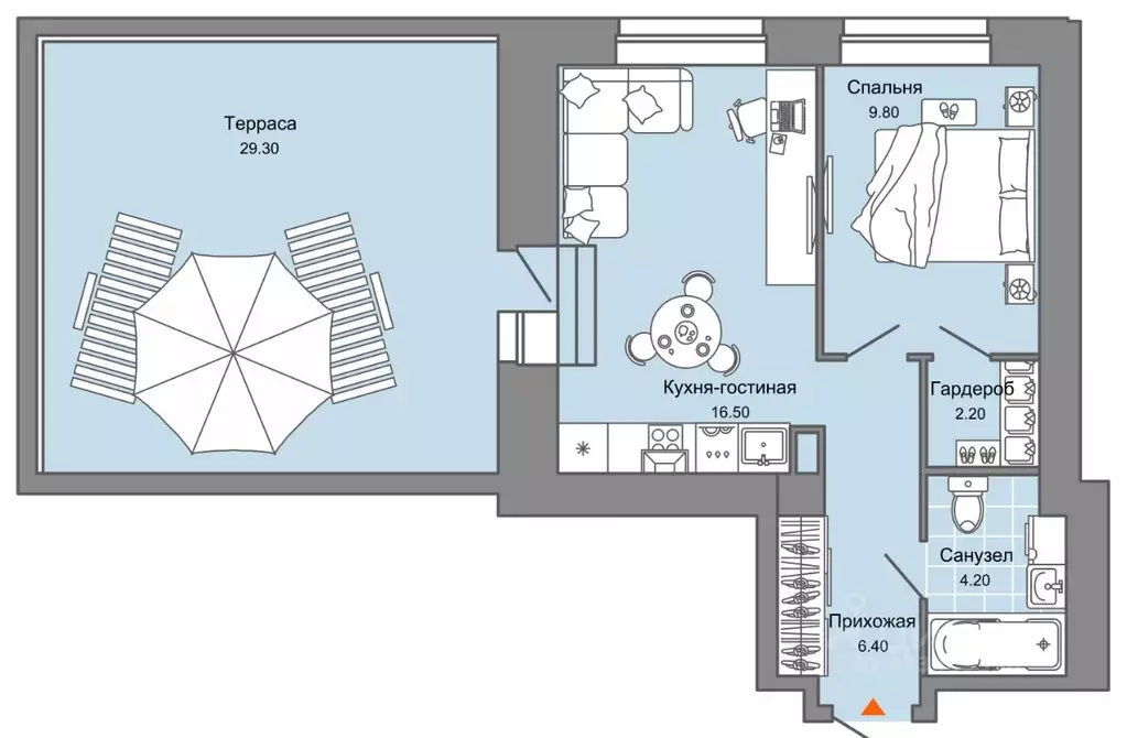 1-к кв. Пермский край, Пермь ул. Дзержинского, 31Б (54.0 м) - Фото 2