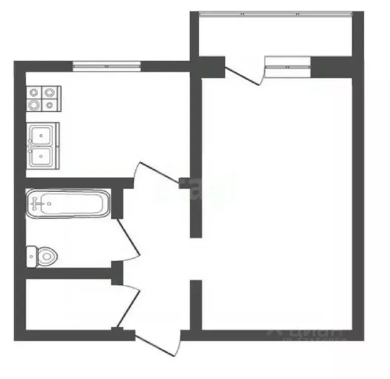 1-к кв. Хабаровский край, Хабаровск Южный мкр, ул. Черняховского, 15А ... - Фото 1