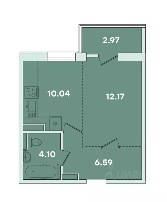 1-к кв. Иркутская область, Иркутск ул. Петрова, 18 (37.86 м) - Фото 0