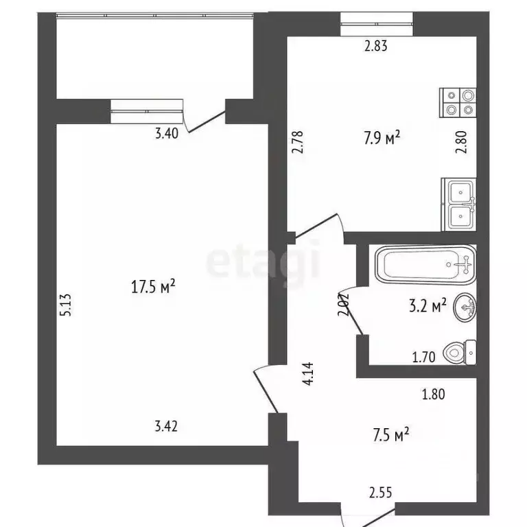 1-к кв. Башкортостан, Стерлитамак ул. Артема, 131 (36.1 м) - Фото 1