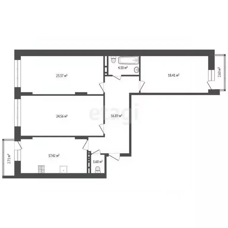 3-к кв. Орловская область, Орел Межквартальная ул., 3 (105.6 м) - Фото 1
