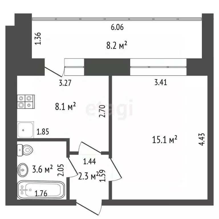 1-к кв. Марий Эл, Йошкар-Ола ул. Васильева, 4Б (33.2 м) - Фото 2