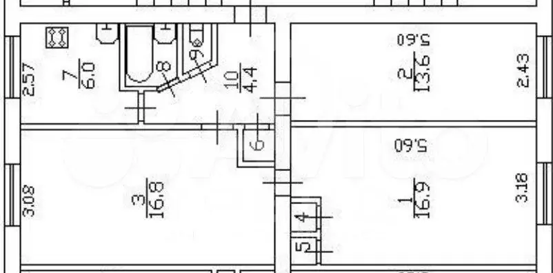 3-к. квартира, 62 м, 1/5 эт. - Фото 0