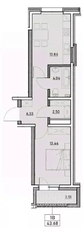 1-к кв. Иркутская область, Иркутск ул. Сибирских Партизан, 1А/1 (40.5 ... - Фото 1