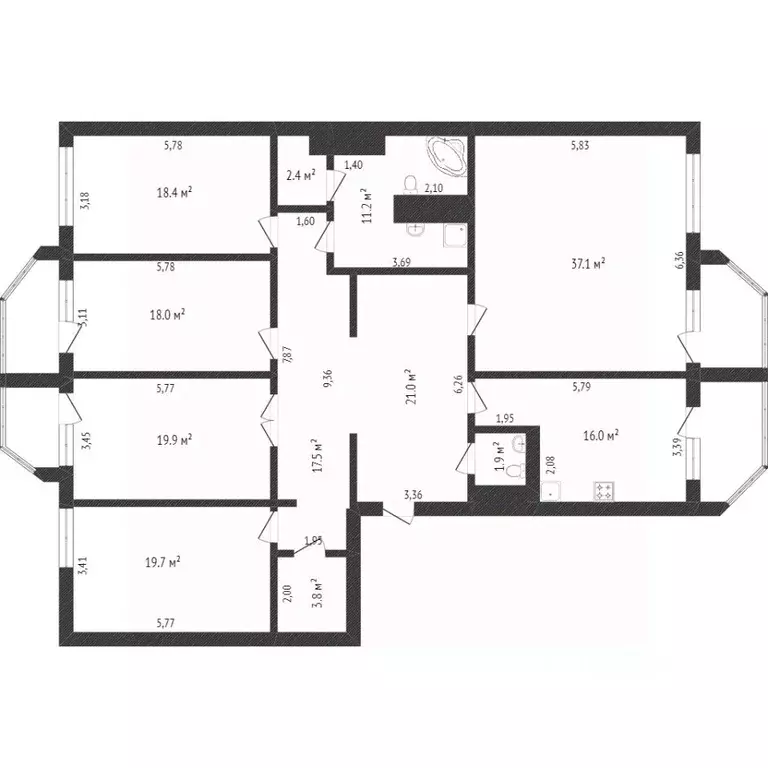 5-к кв. Кемеровская область, Кемерово ул. Тухачевского, 45 (200.5 м) - Фото 2