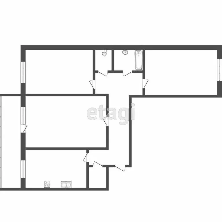 3-комнатная квартира: Тюмень, улица Салтыкова-Щедрина, 59 (63.1 м) - Фото 1