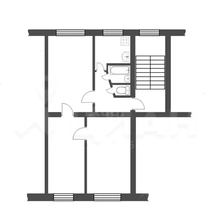 3-к кв. Татарстан, Альметьевск ул. Ленина, 71 (54.1 м) - Фото 2