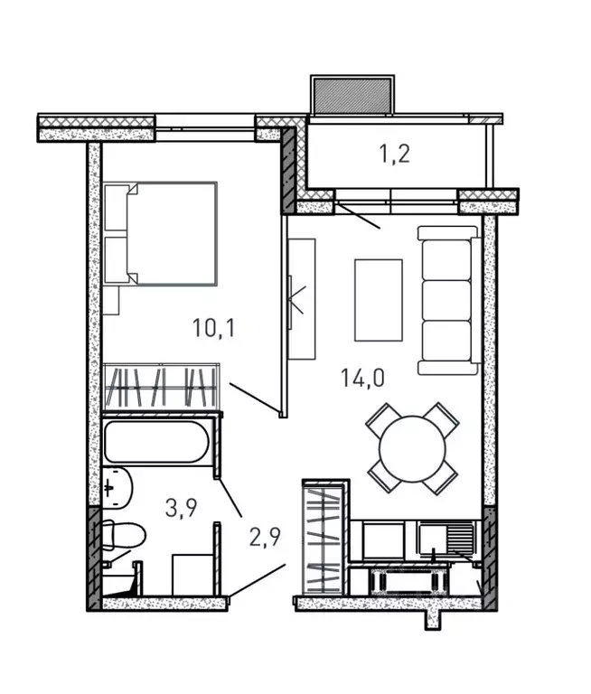 1-к кв. Московская область, Балашиха ул. Твардовского, 56 (32.1 м) - Фото 1