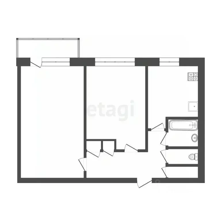 2-к кв. Челябинская область, Челябинск Комсомольский просп., 28 (49.7 ... - Фото 2