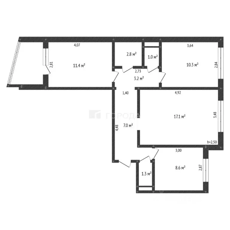3-к кв. Алтайский край, Заринск ул. Металлургов, 15/3 (65.0 м) - Фото 2