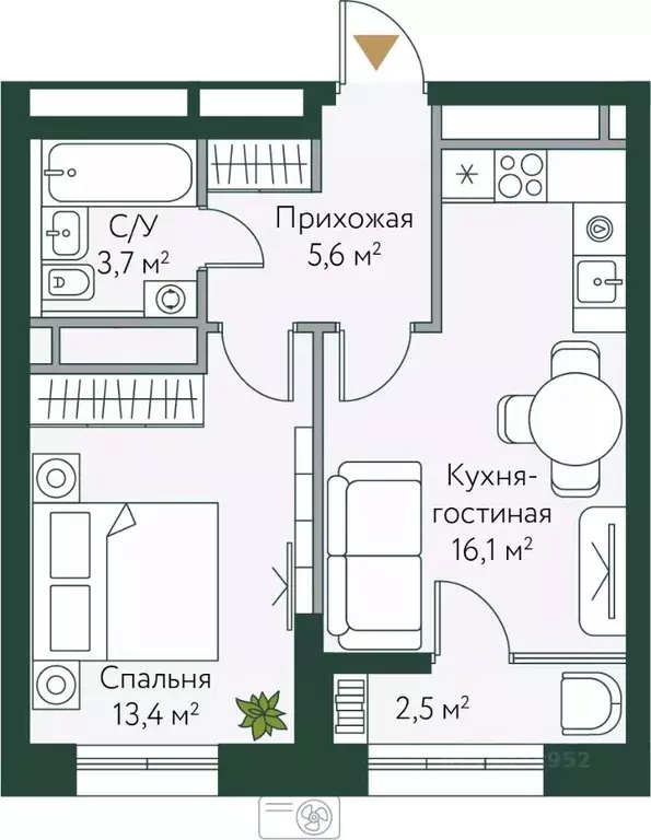 1-к кв. Волгоградская область, Волгоград Новосибирская ул., 74 (41.25 ... - Фото 0