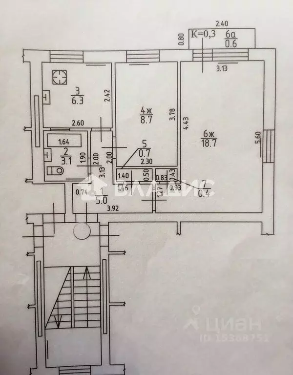 2-к кв. Калининградская область, Калининград ул. Багратиона, 96 (42.9 ... - Фото 2