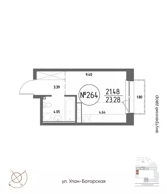 1-к кв. Иркутская область, Иркутск Макс жилой комплекс (23.28 м) - Фото 1