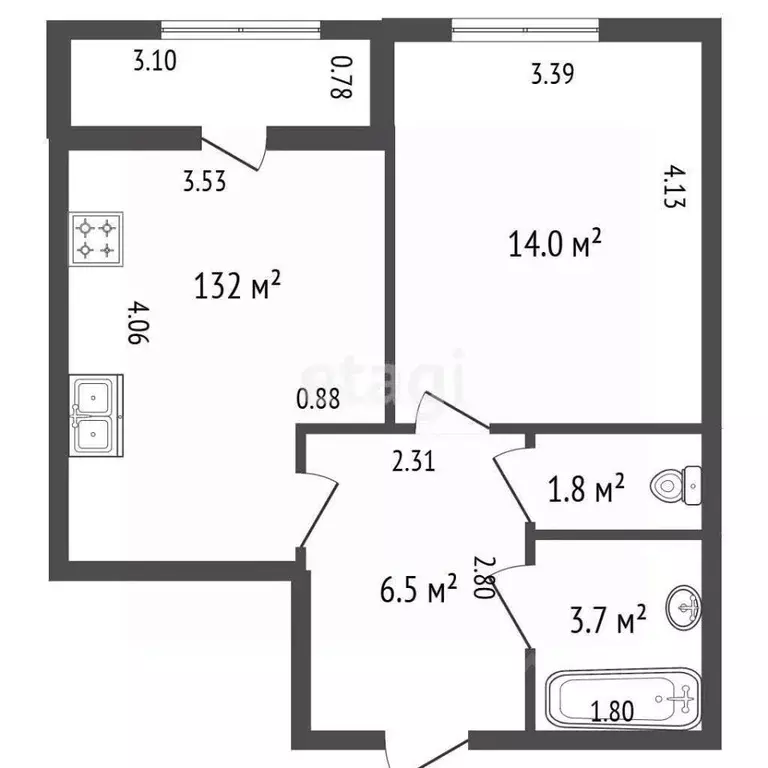 1-к кв. Санкт-Петербург Кременчугская ул., 21к3 (38.6 м) - Фото 0