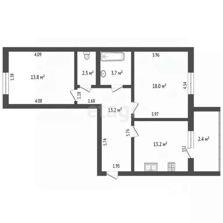 2-к кв. Марий Эл, Йошкар-Ола бул. Ураева, 10 (64.2 м) - Фото 2