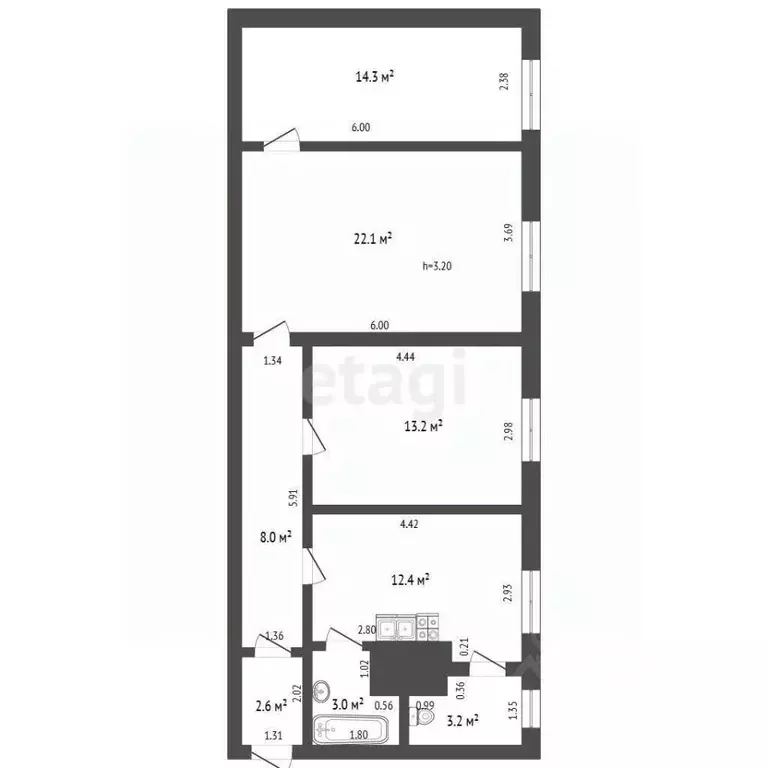 3-к кв. Мордовия, Саранск Мордовская ул., 35к52 (78.8 м) - Фото 2