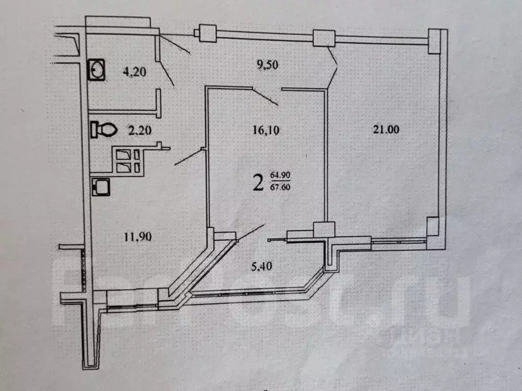 2-к кв. Приморский край, Владивосток ул. Жигура, 26 (66.0 м) - Фото 2