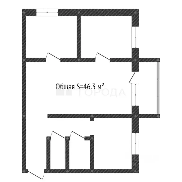3-к кв. Кемеровская область, Новокузнецк ул. Новаторов, 6А (46.3 м) - Фото 2