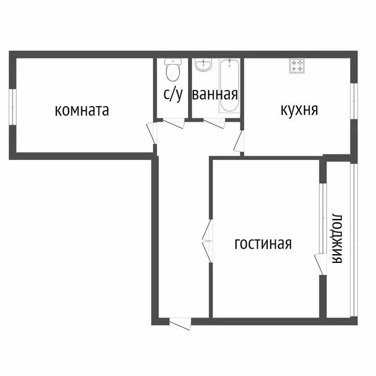 2-комнатная квартира: Курган, улица 9 Мая, 4Б/1 (56.4 м) - Фото 0
