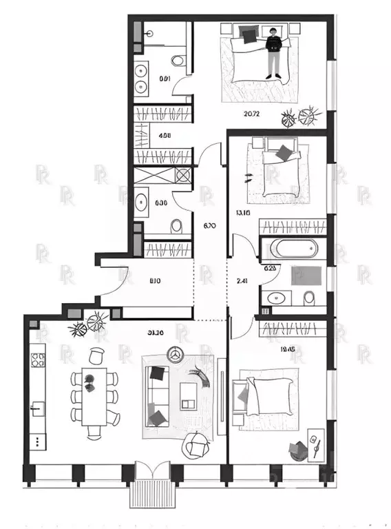 4-к кв. Москва ул. Костикова, 4к1 (165.0 м) - Фото 1