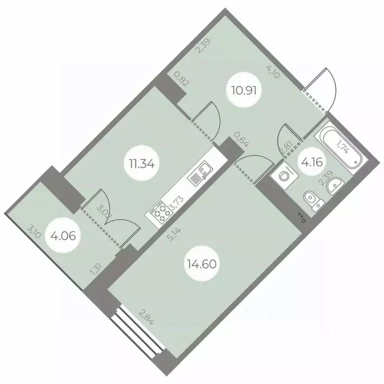 1-к кв. Санкт-Петербург ул. Маршала Захарова, 10 (43.04 м) - Фото 0