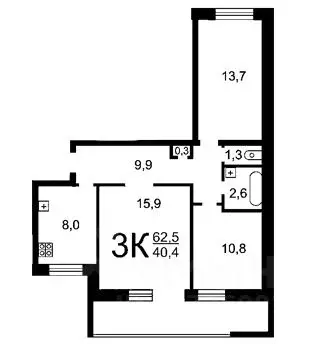 3-к кв. Саратовская область, Саратов Новоузенская ул., 22а (60.1 м) - Фото 1