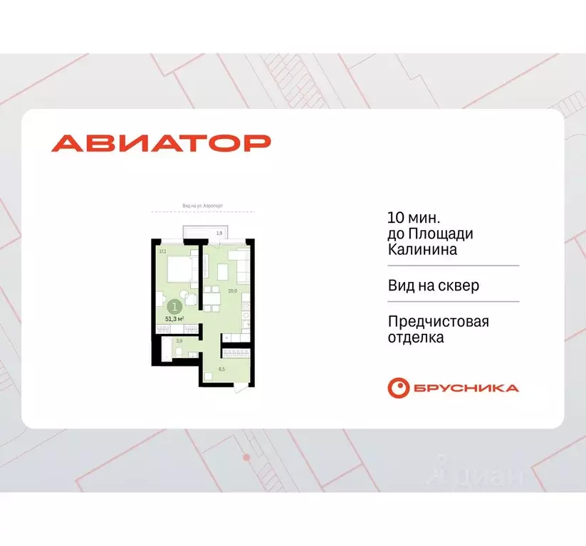 1-к кв. Новосибирская область, Новосибирск ул. Аэропорт, 88 (49.5 м) - Фото 0